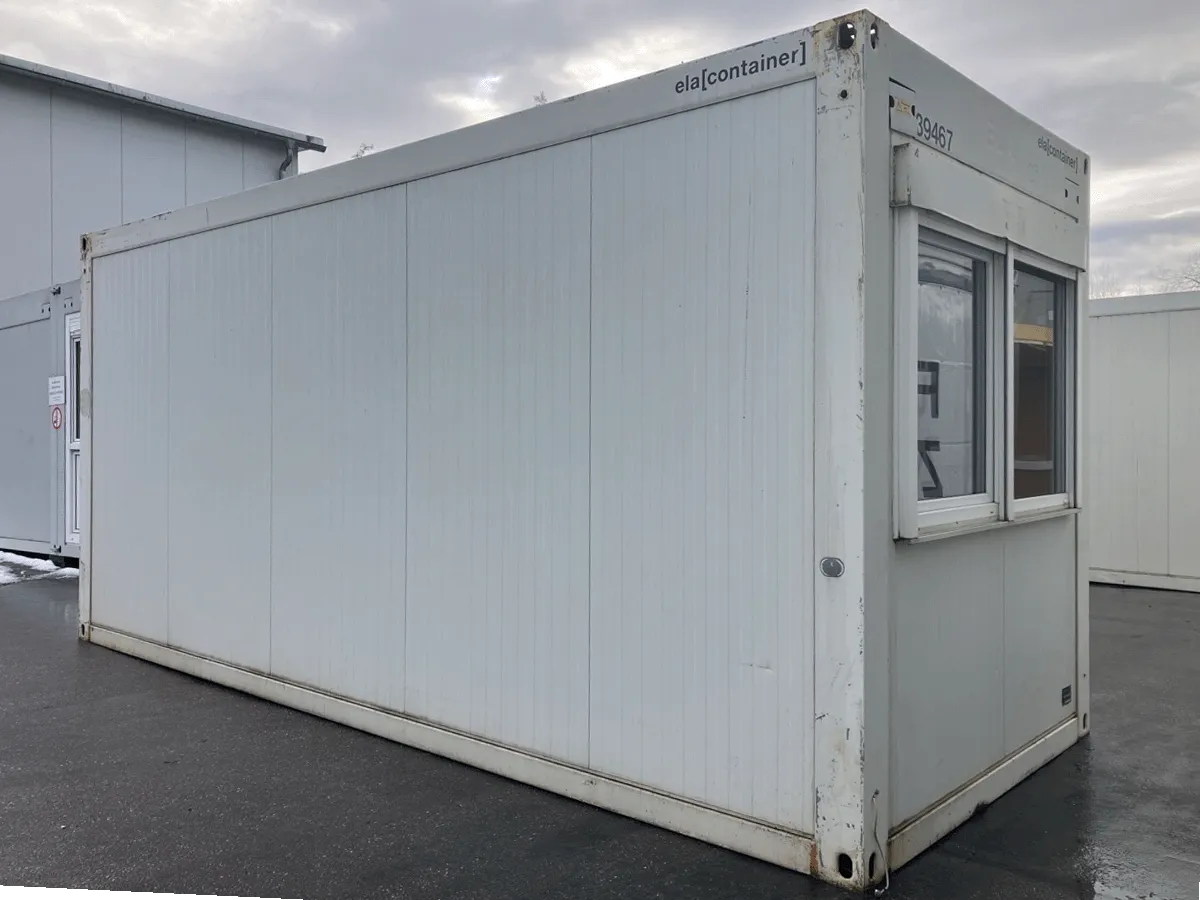 gebrauchter 20 fuß bürocontainer außenansicht mit fenster und seitenansicht