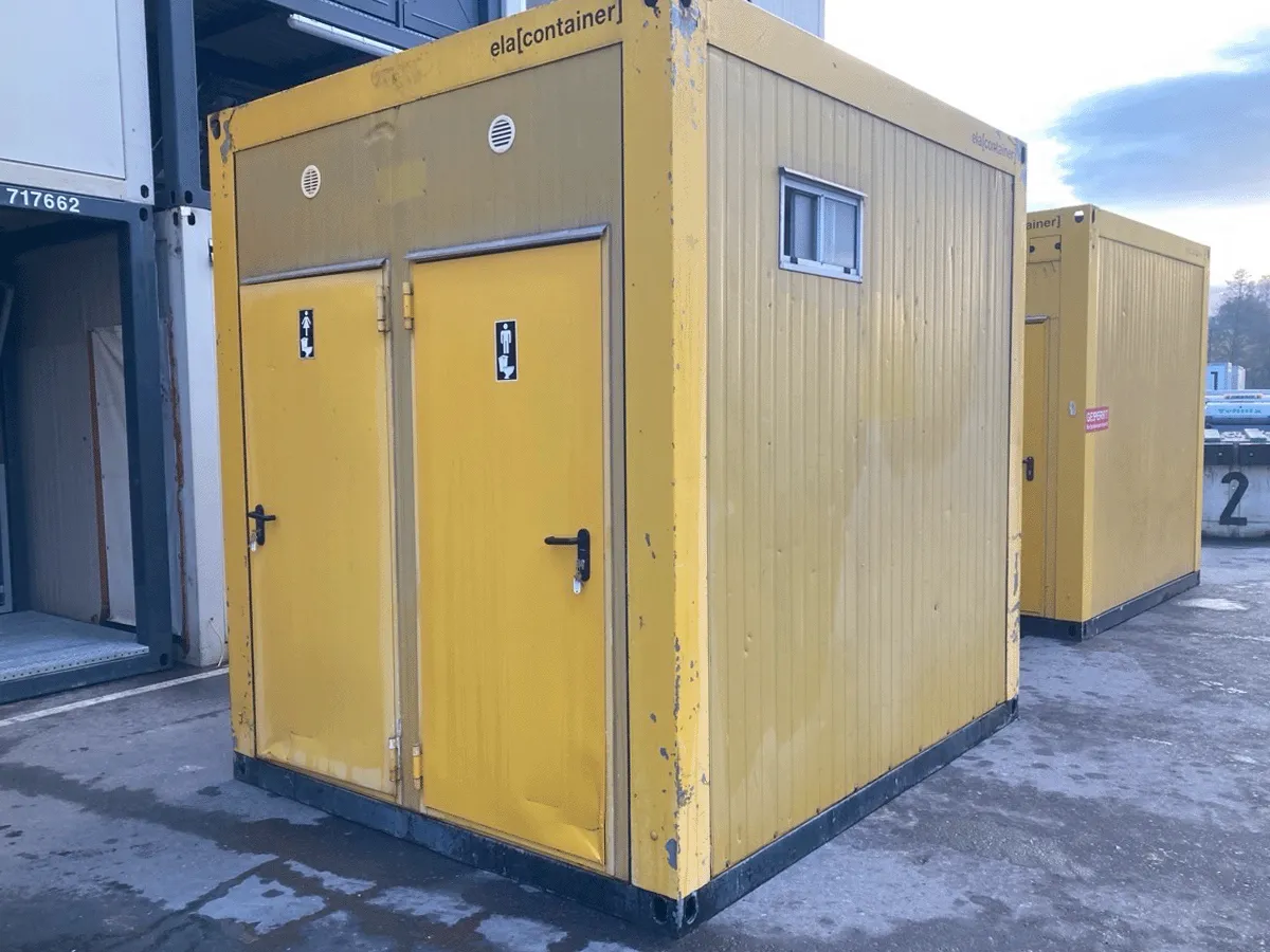 Gelber WC Container mit zwei Türen
