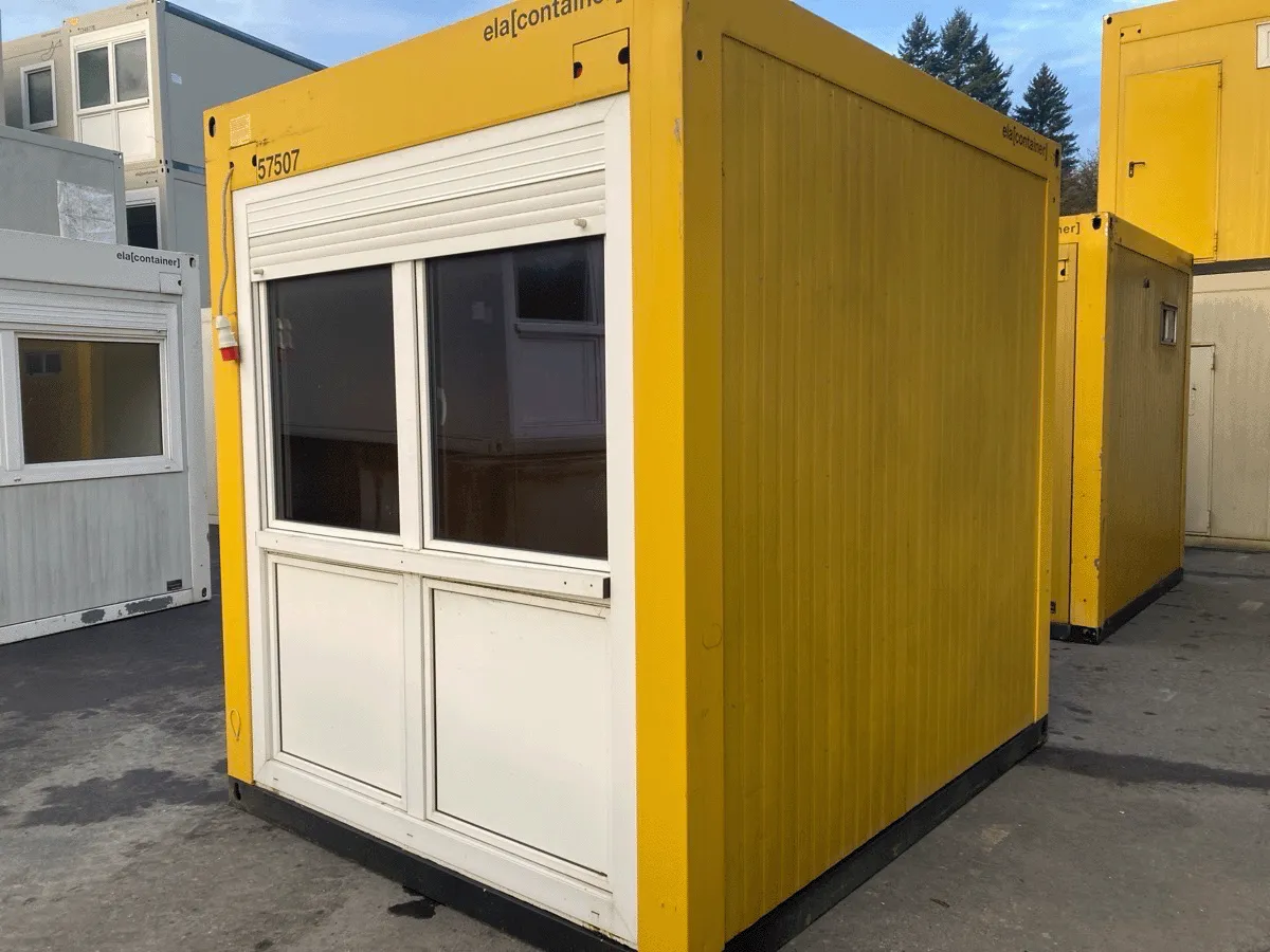 Gebrauchter 10 Fuß Bürocontainer ELA Container gelb mit Fensterfront und Rolllade