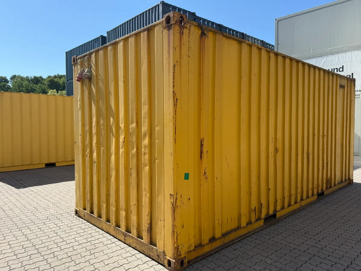 Gebrauchter Lagercontainer ELA Container gelb, Seitenansicht