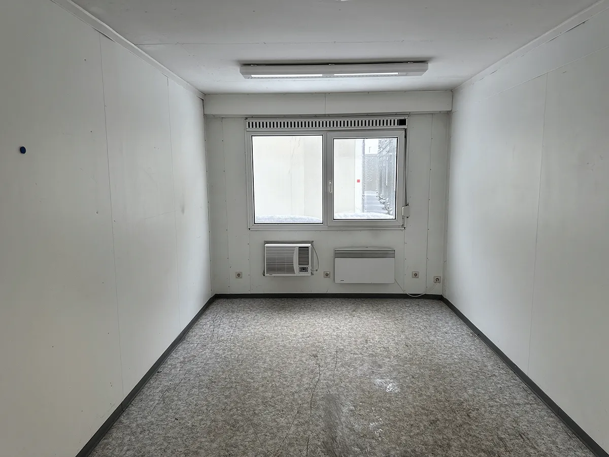 innenraum bürocontainer 3m breite gebraucht mit pvc boden fenster und klimagerät
