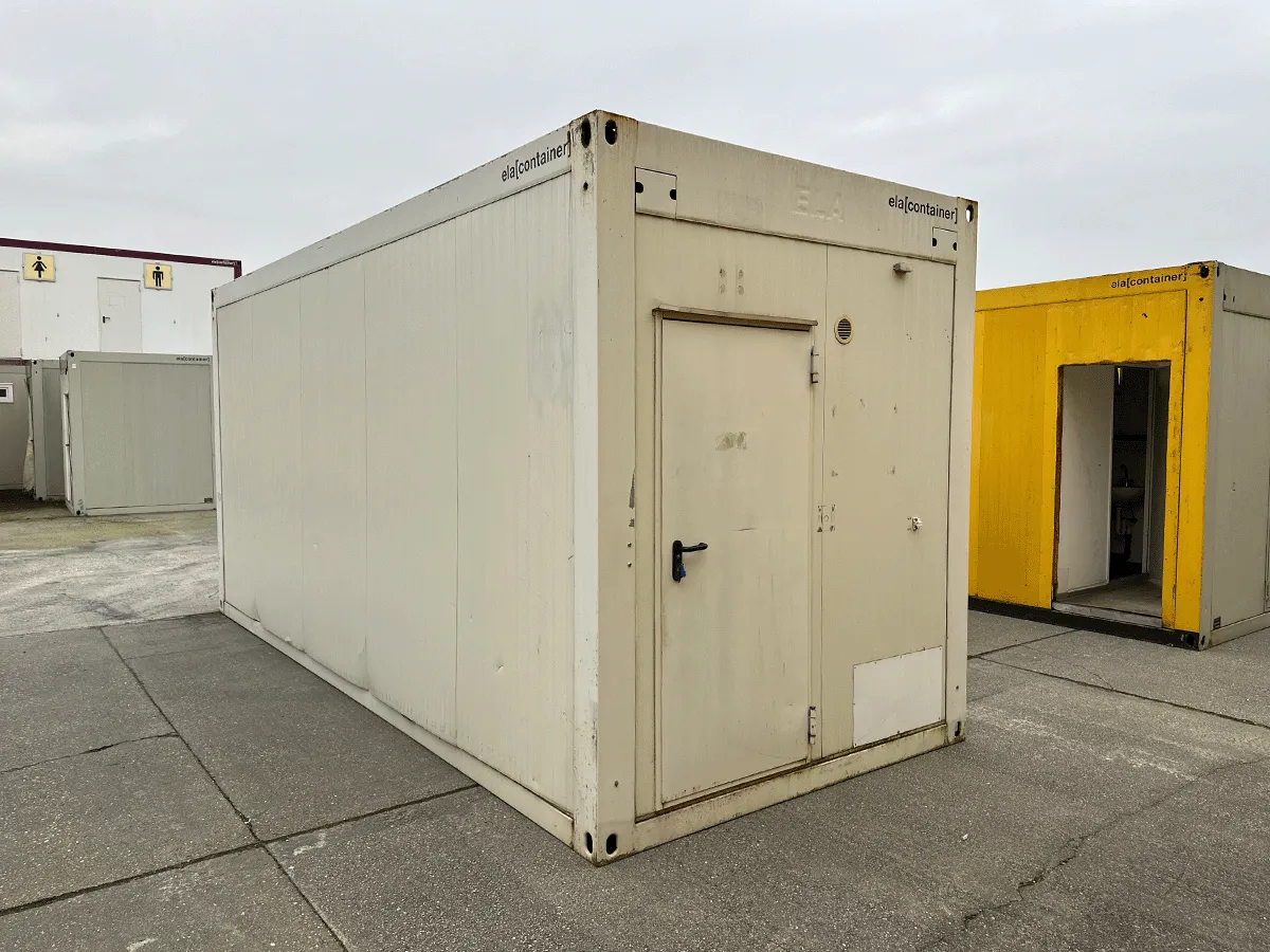 20 fuß bürocontainer gebraucht mit eingangstür und robuster containerkonstruktion